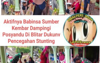 Peran Aktif Babinsa Sumberkembar Dampingi Posyandu, Dukung Pencegahan Stunting