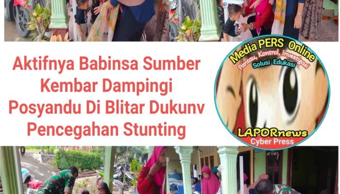 Peran Aktif Babinsa Sumberkembar Dampingi Posyandu, Dukung Pencegahan Stunting