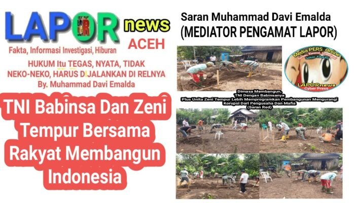 Galakkan Gotong royong Kepedulian TNI :  ‘Babinsa Wlingi Bantu Pembangunan Pondasi Rumah Bapak Sugino’